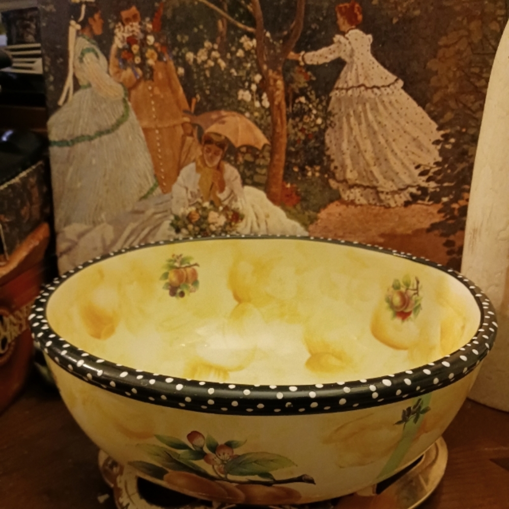 Rare Kiwi Studio By Bill Smith Handmade  America Serving Bowl Fruity Design.🇺🇸